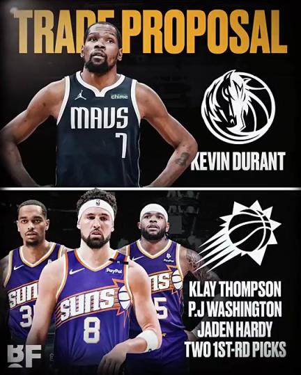 和歐文濃眉組三巨？美媒：獨(dú)行俠可用克萊+PJ+哈迪+倆首輪去換KD